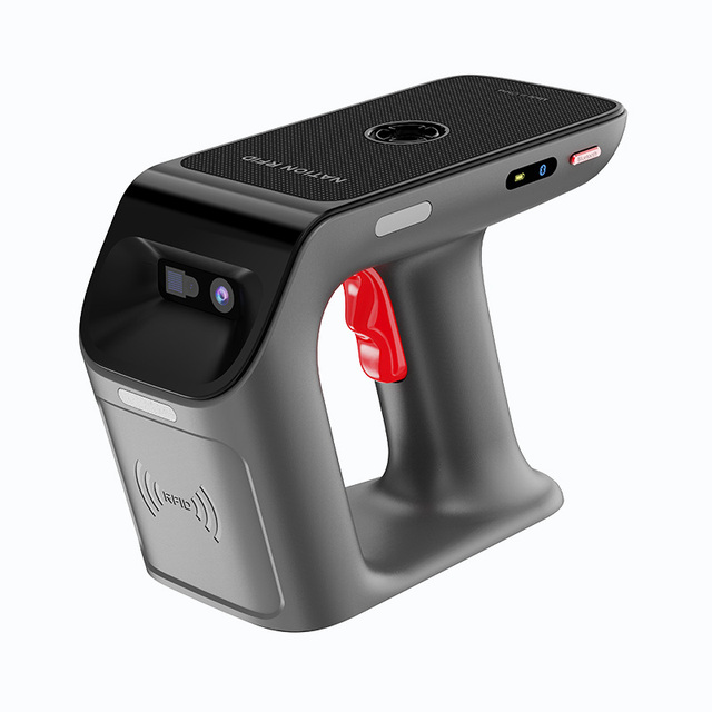 UHF RFID Card Reader H1 Scanner with Handle ABS Material up to 8cm Reading Distance WIFI Enabled USB ISO 18000-6C Protocol Black