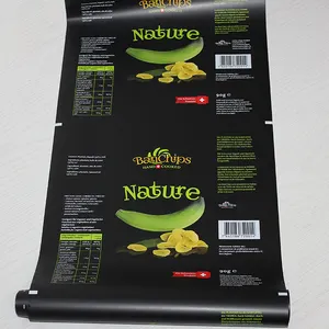 Custom Heat Seal Flexible Packaging Rollstock Film For Snack Food Potato Tortilla Corn Veggie Grain Plantain Banana Chips