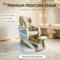 Nouveauté : Équipement de salon de manucure, fauteuil de massage pour les pieds Human Touch, fauteuil de pédicure électrique inclinable de luxe avec vapeur