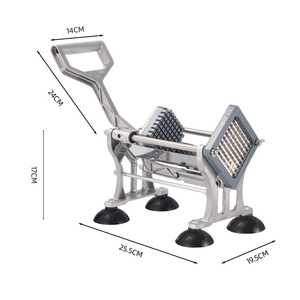 Coupe-frites manuel en alliage d'aluminium avec base à ventouse et lames interchangeables en acier inoxydable - Product Image 6