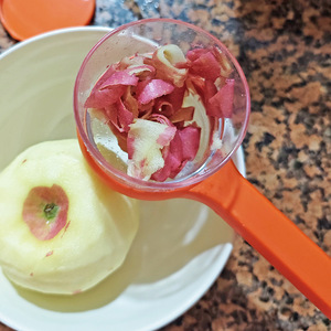 Pelador de frutas y verduras creativo con caja de almacenamiento, pelador de frutas y verduras antisalpicaduras, pelador de frutas. - Product Image 3