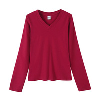 Chemises pour femmes, col en V, manches courtes, coton et élasthanne, hauts, t-shirts, décontractés, respirants, basiques