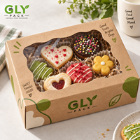 Boîte cadeau personnalisée en papier kraft avec fenêtre, emballage de boulangerie avec insert séparateur pour biscuits, chocolats, desserts à emporter