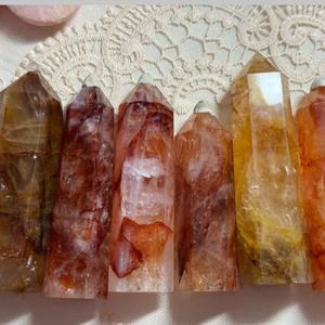 Natural Hematoid Quartz Red <b>Fire</b> Quartz Tower Pointe Natural Crystal Gemstone Semi Precious Stone for Reiki Healing Home Decor - Product Image 5