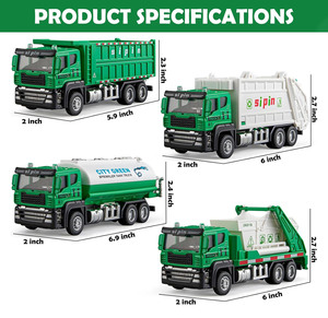 Friction Power Toys Diecast <strong>Garbage</strong> <strong>Truck</strong> Toy Tanker <strong>Trucks</strong> Alloy <strong>Mini</strong> Dump <strong>Truck</strong> Inertial Sanitation Vehicle for Toddlers - Product Image 6