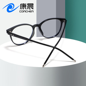 กรอบแว่นตา Conchen Oval Tr90 รุ่น Tr1829 แบบเต็มกรอบ ป้องกันแสงสีฟ้า เลนส์ใส Unisex - Product Image 5