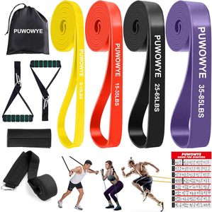 Set di Bande Elastiche ad Alta Resistenza con Maniglie, Logo Personalizzato, per Esercizi di Trazione e Allenamento Anca, 5-150 Libbre, per Palestra Domestica - Product Image 5