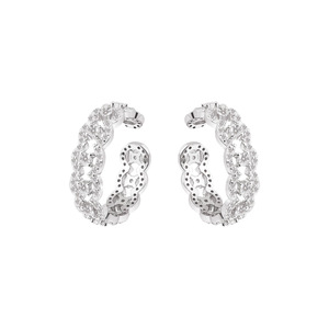 Hip Hop Trendy Zircon Ring White Lace Full Diamond Openwork Adjustable Unisex Ring Party Jewelry - Product Image 1