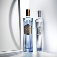 Bouteille de brandy en verre de haute qualité de 750 ml avec bouchon en liège, impression sérigraphique, couleur et logo personnalisés, emballage direct d'usine