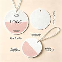 Étiquettes de vêtements personnalisées minimalistes avec logo, circulaires, pour boutique de robes, étiquettes de vêtements en papier, étiquettes de vêtements avec cordon