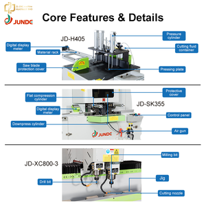 JUNDE Máquina CNC Compacta de Perforación y Fresado de 9.8KW con Carga de Programa por Código QR + Combo de Corte con Doble Sierra - Product Image 4