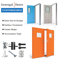 Porte d'entrée battante double en acier durable avec verre isolant et surface finie pour les salles intérieures des écoles