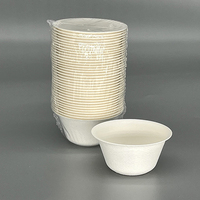 Petits bols jetables ronds en fibre moulée de bagasse de canne à sucre, compostables et biodégradables, pour portions de desserts et sauces