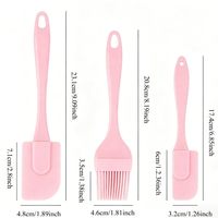 Ensemble de spatules et pinceaux à pâtisserie en silicone antiadhésif de qualité alimentaire, 3 pièces, avec mini-racloir détachable pour la pâtisserie, la cuisine et l'utilisation en cuisine
