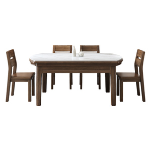 Solid <b>Wood</b> <b>Dining</b> <b>Table</b> And Chair Set 6 Piece <b>Extendable</b> For <b>Dining</b> Room - Product Image 3