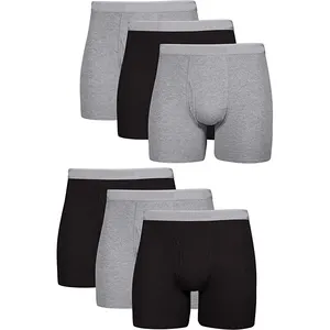 Groothandel Katoenen No-Ride-Up Boxerslips Boxers Par Hombr Voor Heren Vochtafvoerende Bamboe Shorts Box Verpakt Herenondergoed