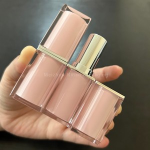 ISMAN 3.8g en Stock, Tubo de Lápiz Labial Cuadrado Transparente Rosa, Envase de Lápiz Labial Vacío Personalizado, Empaque Cosmético al por Mayor - Product Image 2