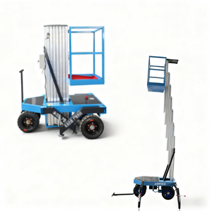 Plateforme élévatrice hydraulique électrique en alliage d'aluminium, capacité de charge de 200 kg à 300 kg, hauteur de 4 m à 18 m, échafaudage à colonne simple/double, plateforme élévatrice pour <span class=keywords><strong>intérieur</strong></span>/extérieur - Product Image 4