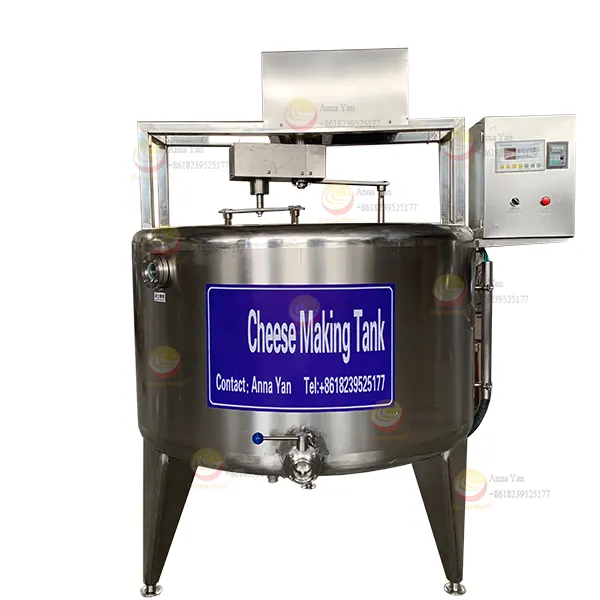 Süreç ısıtma süt peynir yapımı için 300L 300L 1000L SUS304 paslanmaz çelik elektrikli peynir kdv makinesi