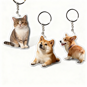 Móc khóa acrylic hình thú cưng, móc khóa acrylic tùy chỉnh, móc khóa acrylic, charm acrylic tùy chỉnh, móc khóa holographic trong suốt - Product Image 2