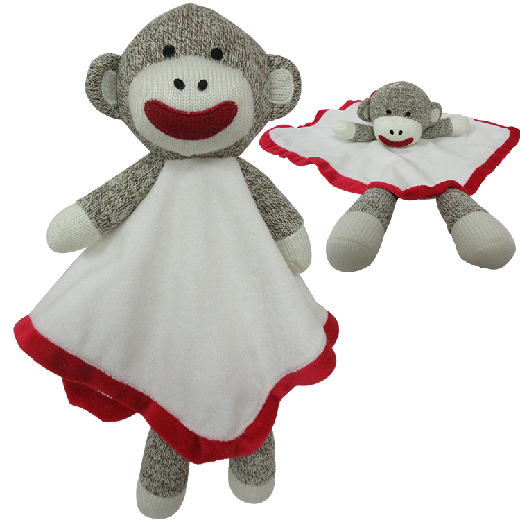 Одеяло для безопасности плюшевые Doudou мягкое игрушечное животное, обезьяна, плюшевые детские нагрудники