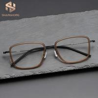 5803 Montura de Gafas Ópticas de Titanio Puro, Montura Completa para Rostros Grandes, para Hombres y Mujeres