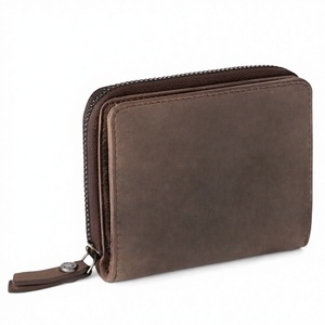 Cartera Corta de Cuero Crazy Horse Vintage con Protección RFID, Cierre de Cremallera y Monedero con Forro de Poliéster, Venta al Por Mayor de Fábrica - Product Image 2