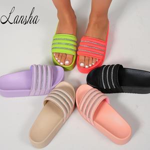 2025 gran oferta sandalias de plataforma tira de lentejuelas correa cruzada punta abierta suela gruesa cuña tacón grueso sandalias de gelatina colores caramelo sólido - Product Image 2