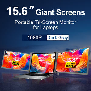 Vente en gros d'ordinateurs portables à triple écran FHD, moniteur triple portable, double écran, écran supplémentaire de 15 pouces pour ordinateur portable - Product Image 2