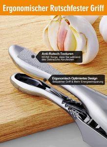 Presse-ail en métal 2025 en acier inoxydable durable 2 en 1 coupe-ail avec poignée <span class=keywords><strong>ergonomique</strong></span> antidérapante presse-ail et gingembre - Product Image 3