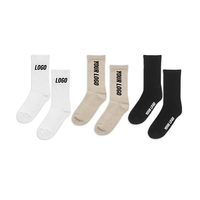 Chaussettes en coton avec logo personnalisé Chaussettes blanches noires de haute qualité Chaussettes avec logo