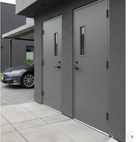 Porte coupe-feu en acier à double finition (Intérieur imitation bois HD et extérieur garage couleur architecturale assortie)