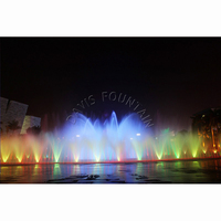Fontaine d'eau de piste de danse de musique de lumière LED colorée décorative carrée extérieure directe d'usine