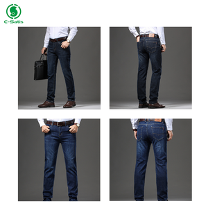 Jeans ajustés pour hommes sur mesure, coton, pantalon droit pour hommes d'affaires, coupe droite, coupe <span class=keywords><strong>slim</strong></span>, pantalon décontracté pour hommes - Product Image 3