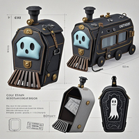 Train fantôme de vampire démoniaque personnalisé Pierre tombale lumineuse Design unique Ita Sac Halloween Itabag Fabricant