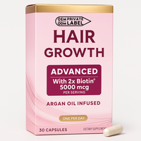 Vente flash : capsules de complément alimentaire OEM pour la croissance des cheveux et des ongles, pour des cheveux plus épais et plus forts, capsules de biotine/capsules de D-biotine