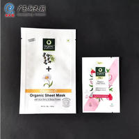 Pochette personnalisée imprimée pour masque facial, emballage mat pour soins de la peau, pochette plate en aluminium scellée sur trois côtés