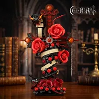 DK 3045 2026 MOC - Juego de Bloques de Construcción de 970 Piezas, Marco de Flores de Rosa, Kits de Modelos Creativos, Adorno Coleccionable, Regalos de Halloween