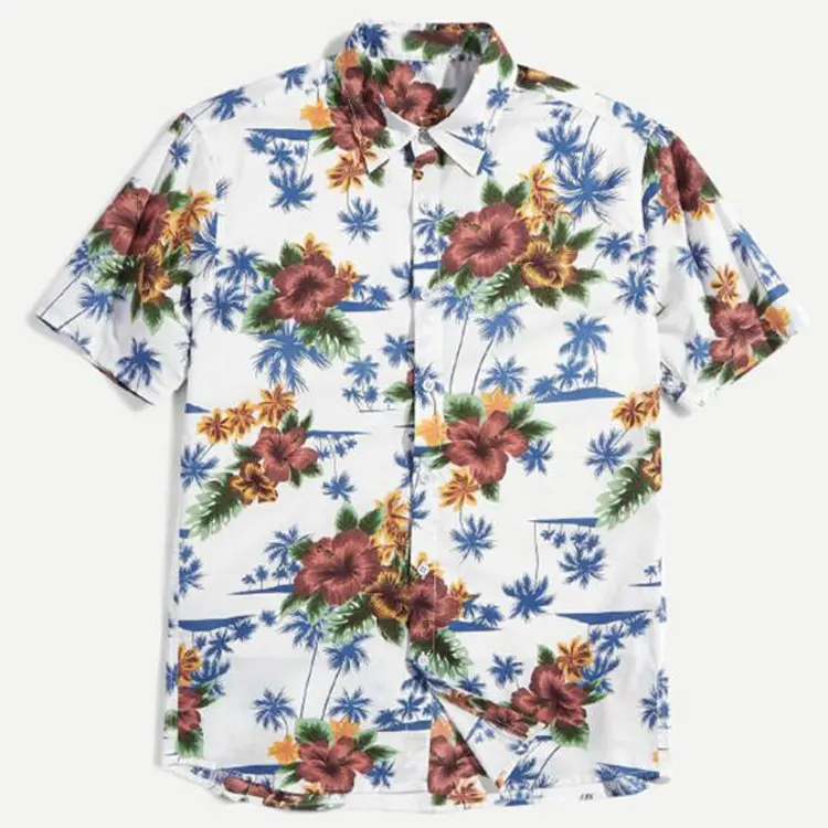 Wholesale custom floral printed t shirt flower printed shirt for men