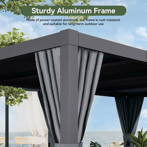 Pergola de jardin personnalisable, installation facile, structures extérieures, toit à lames, idées de pergola avec clôture - Product Image 5