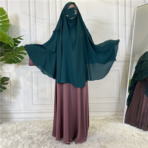 Yibaoli Fabricante nuevo diseño bien hecho listo para enviar 15 colores tres capas arriba al por mayor largo khimar hijab 2024 Ramadán - Product Image 4