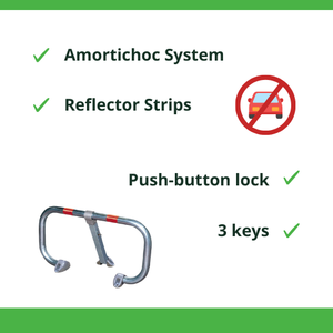 Serrure à bouton poussoir en acier galvanisé robuste 3 clés bloc de porte de sécurité résistant aux chocs barre de stationnement BPE Parking privé - Product Image 3