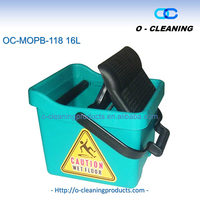 Ember Pel Lantai Plastik Persegi O-Cleaning Commercial 16L, Ember Peras dengan Pedal, Wadah Air Portabel