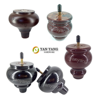 Yanyang Eucalyptus Bois Massif Canapé Pieds Lit Jambes 8cm 10cm 12cm 15cm Noir Antique Peinture Ronde En Bois Meubles Jambes