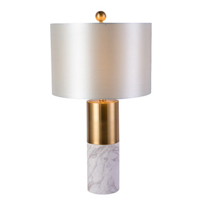 Modern Marble <b>Table</b> <b>Lamp</b> With Gold <b>Base</b> E27 Led Light Source For Living Room Bedroom Desk Lighting - Product Image 1
