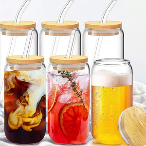 Yolowe nhà 480ml thủy tinh Nước trái cây cốc rơm microwavable bên bia thủy tinh đặt nhà bếp gia vị thực phẩm container thủy tinh chai cho juicing - Product Image 1