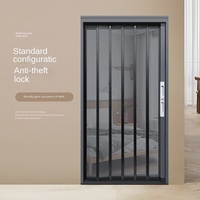 Serrure de porte pliante invisible en maille diamantée, design coulissant ultra-étroit, en alliage d'aluminium, anti-effraction, style minimaliste moderne