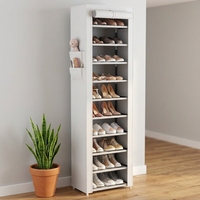Meilleure Vente : Meuble à Chaussures Empilable 10 Niveaux avec Housse, Grande Capacité (20-22 Paires), Meuble de Rangement Haut pour Chaussures
