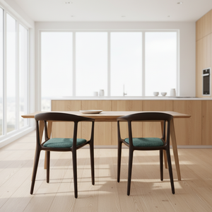 Chaise de salle à manger en bois massif minimaliste moderne avec rembourrage en coton pour la maison, le bureau, l'hôtel, l'appartement, la villa - Product Image 1