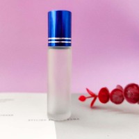 Bouteille de parfum d'huile essentielle de 6ml 8ml 10ml verre à bille avec bouchon en métal et plastique noir bouteille vide